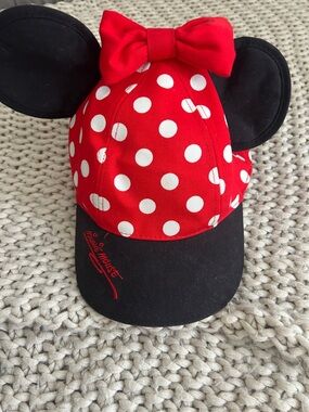 Disney Minnie Mouse Red Polka Dot Cap with Black Ears